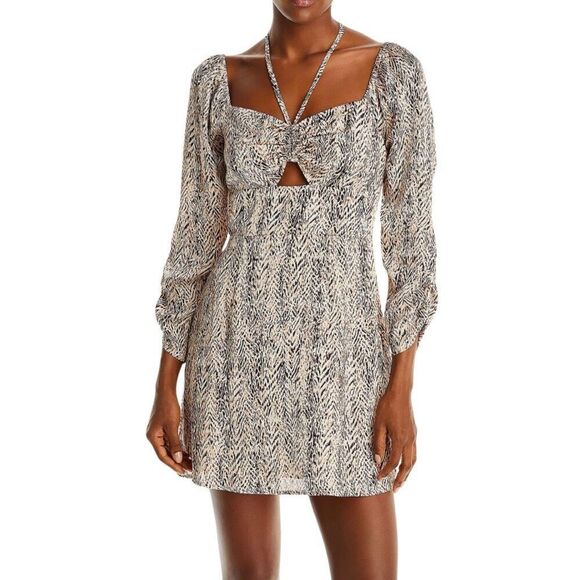 NEW Aqua Animal Print Halter Mini Dress Size Medium - Picture 7 of 7